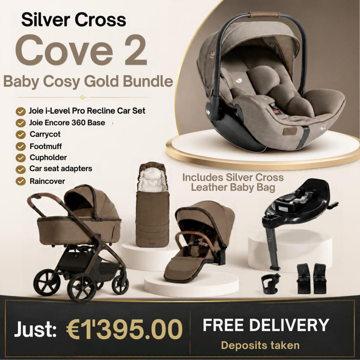 Silvercross Cove 2 Baby Cosy Gold Bundle