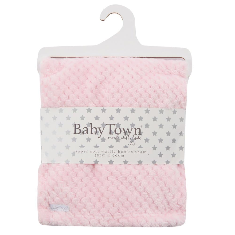 Baby Town Waffle Blanket - Baby Pink