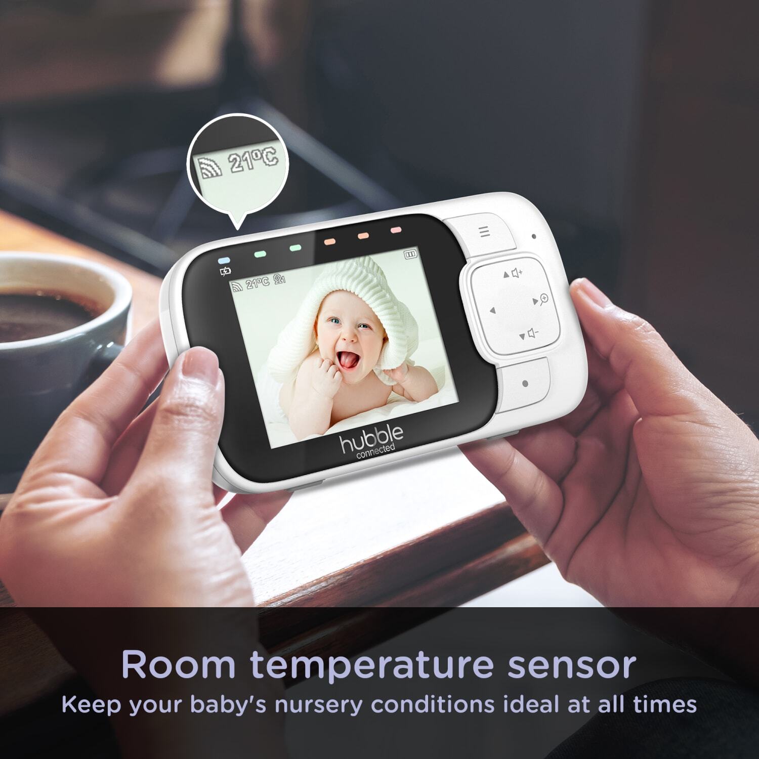 Hubble Connected Nursery Pal Essentials 2.8" Video Baby Monitor - White