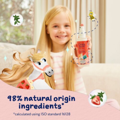 Childs Farm Tangle-Taming Hair Detangler 100ml, Strawberry and Mint, Kids Styling Protector Spray