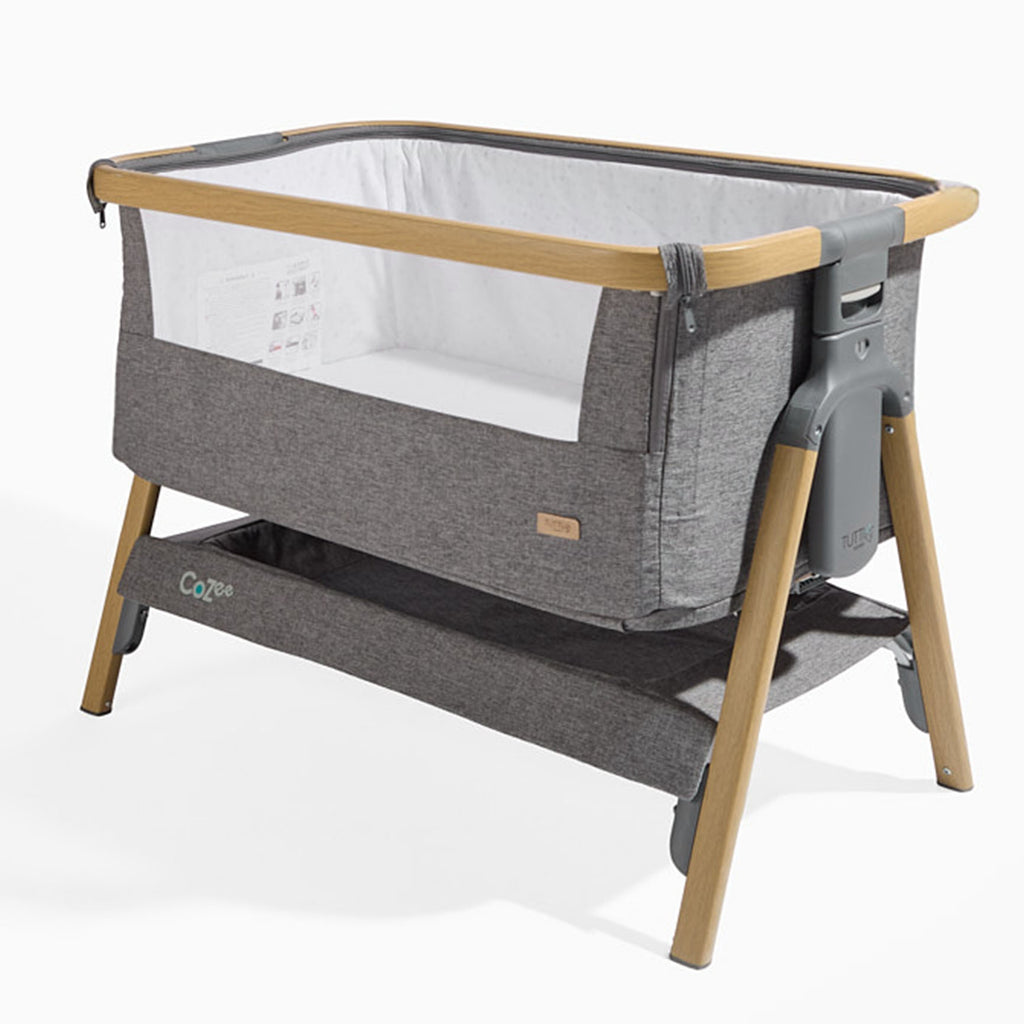 Tutti Bambini CoZee Bedside Crib - Oak/ Charcoal