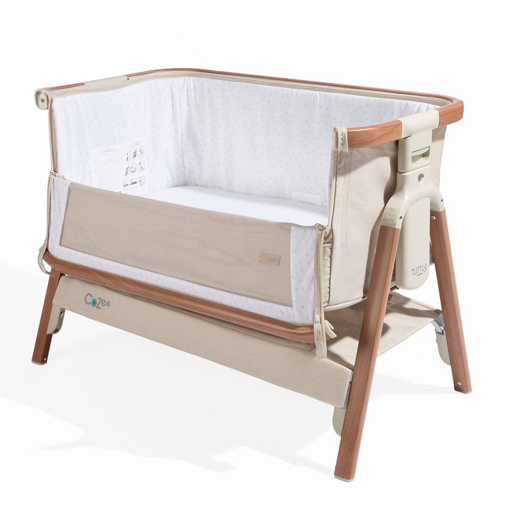 Tutti Bambini CoZee Bedside Crib - Scandinavian walnut / Ecru