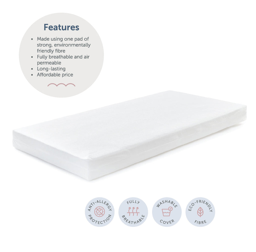 Baby Elegance Cot Mattress - Eco Fibre- 60 x 120 x 10cm