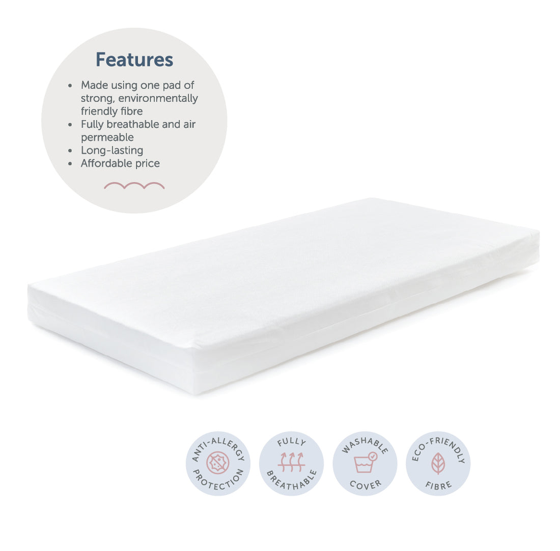 Baby Elegance Cot Mattress - Eco Fibre- 60 x 120 x 10cm