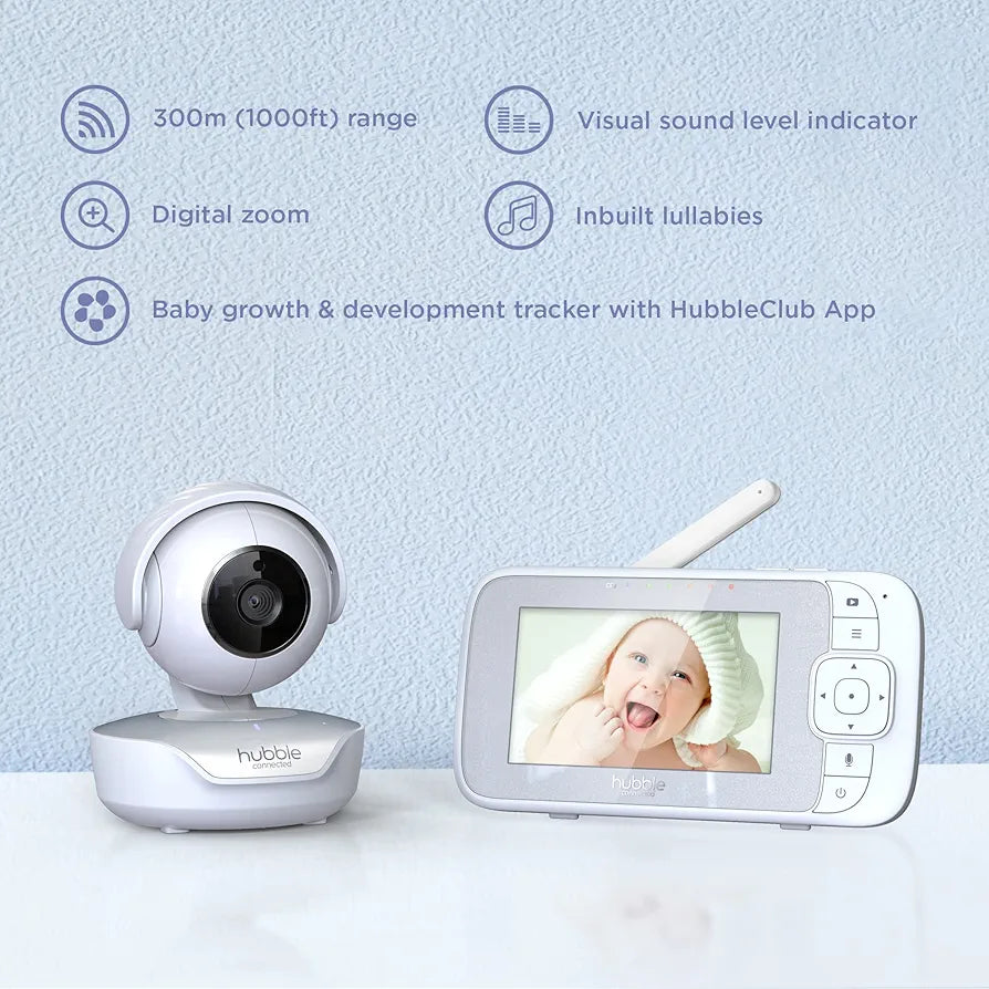 Hubble Connected Nursery View Select 4.3" Video Baby Monitor with Pan Tilt and Zoom