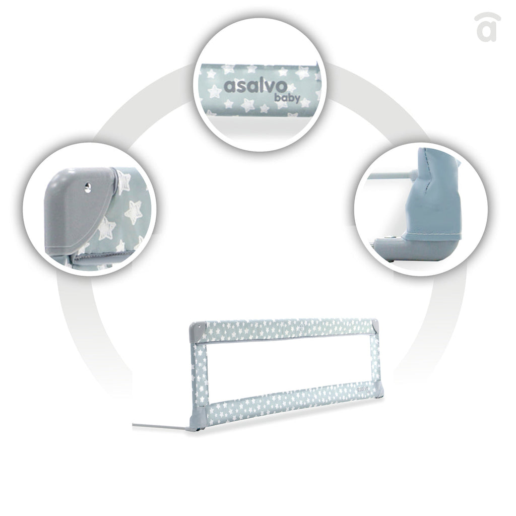 Asalvo 150cm Bed Rail - Grey Stars