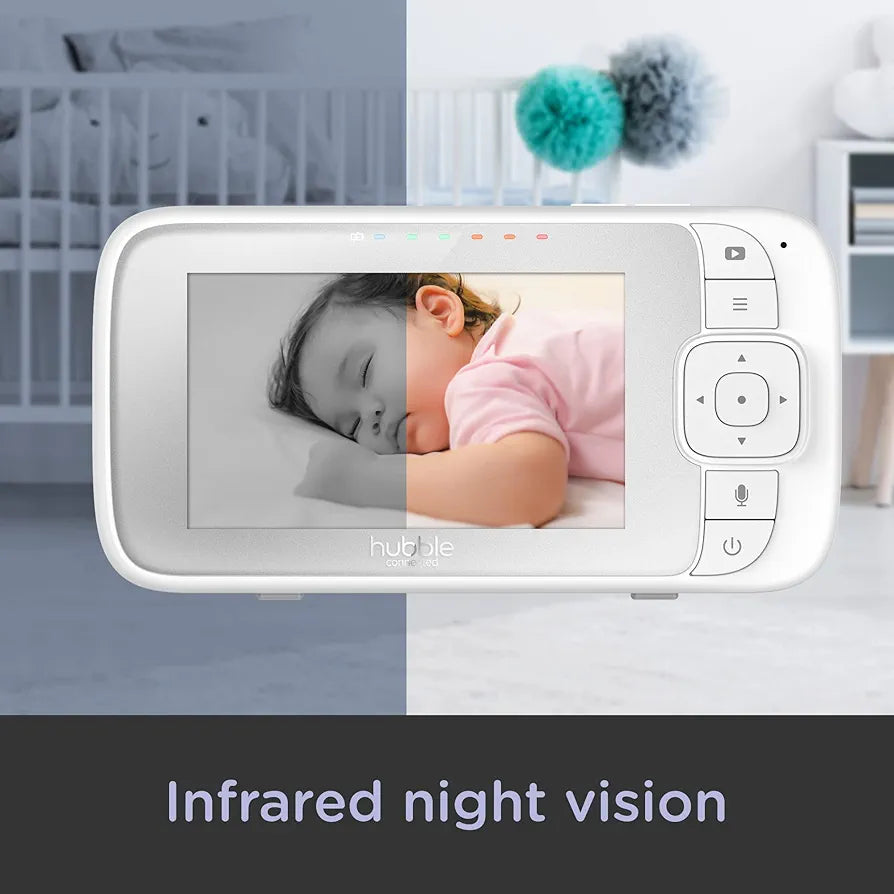 Hubble Connected Nursery View Select 4.3" Video Baby Monitor with Pan Tilt and Zoom