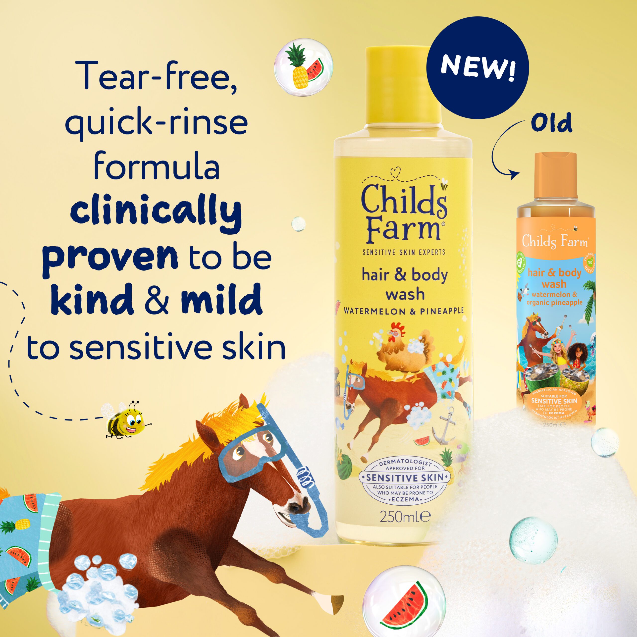 Childs Farm Hair & Body Wash, Watermelon & Pineapple 250ml