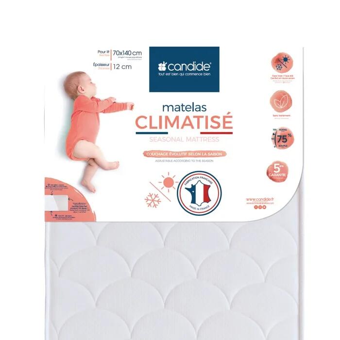 Candide Seasonal Climatise Cot Bed Mattress 140x70x12cm