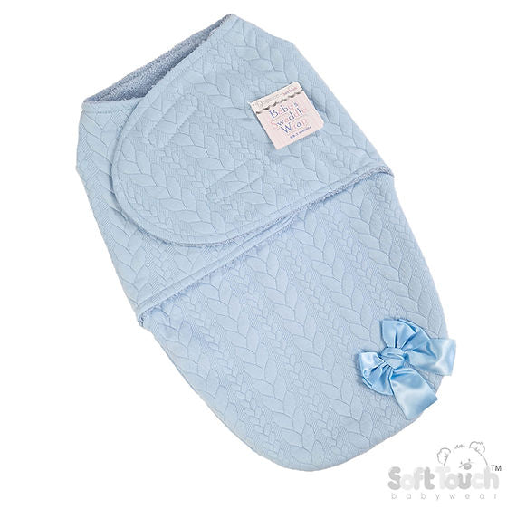 Elegance by Soft Touch Baby Swaddle Wrap - Blue