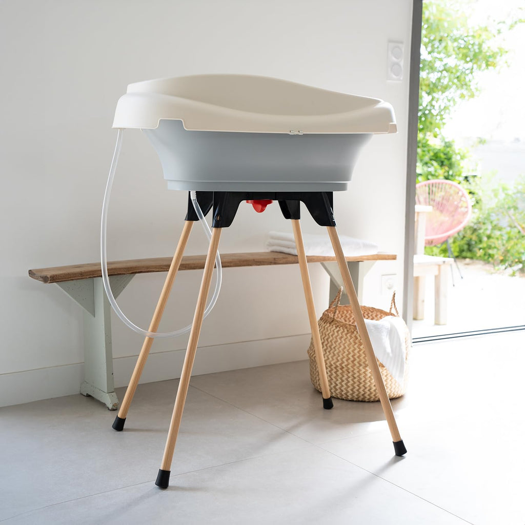 Thermobaby Vasco Changing Table and Bathtub Bundle - White Lily