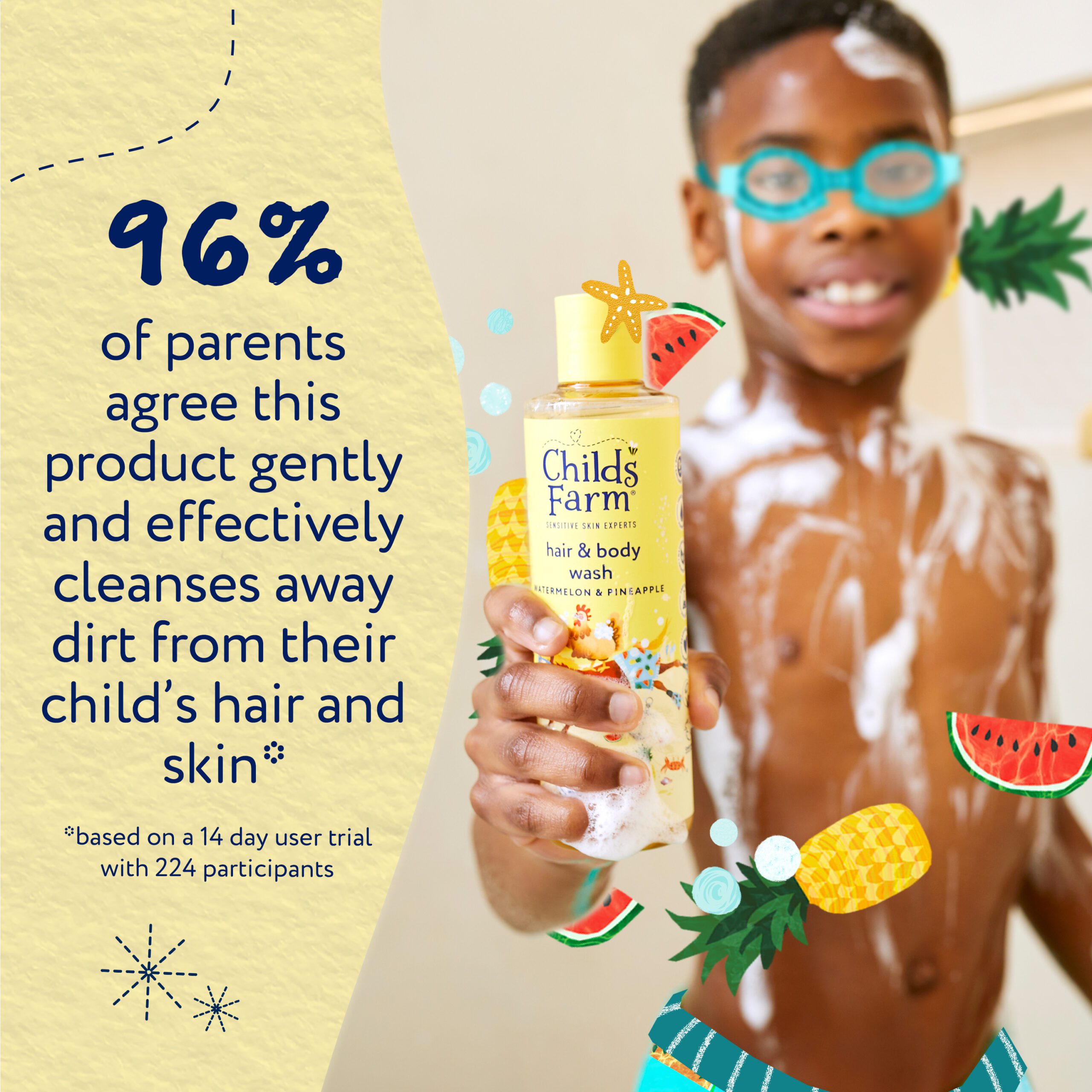 Childs Farm Hair & Body Wash, Watermelon & Pineapple 250ml
