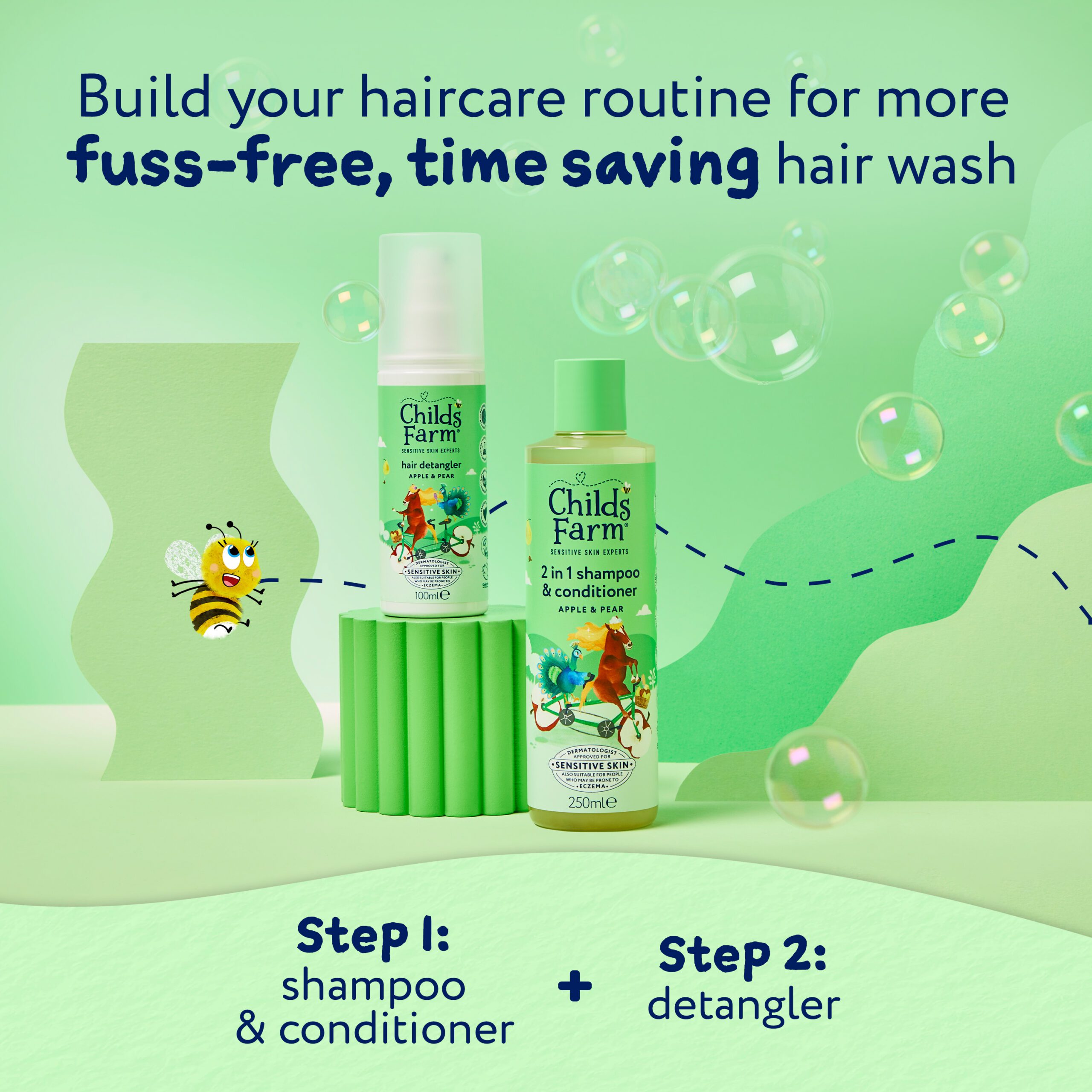 Childs Farm 2 in 1 Shampoo & Conditioner, Apple & Pear, 250ml