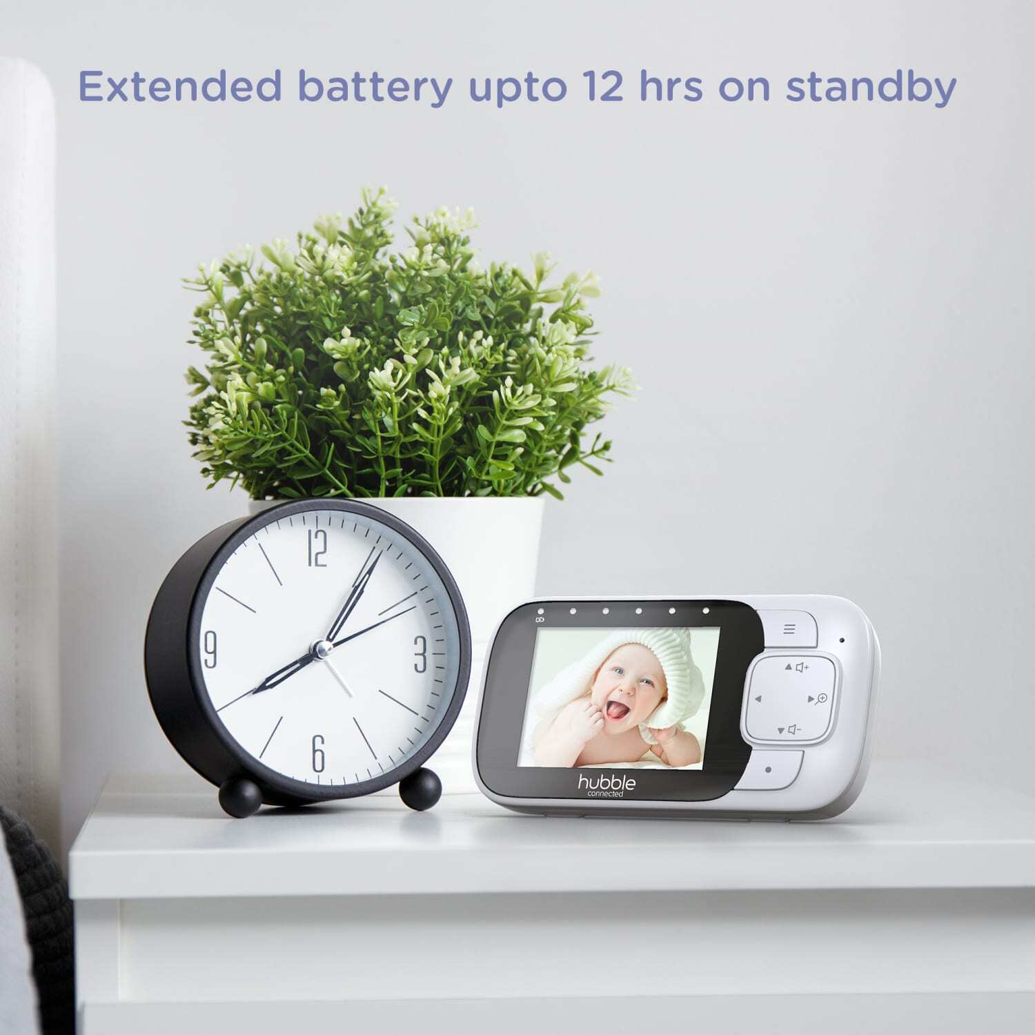 Hubble Connected Nursery Pal Essentials 2.8" Video Baby Monitor - White