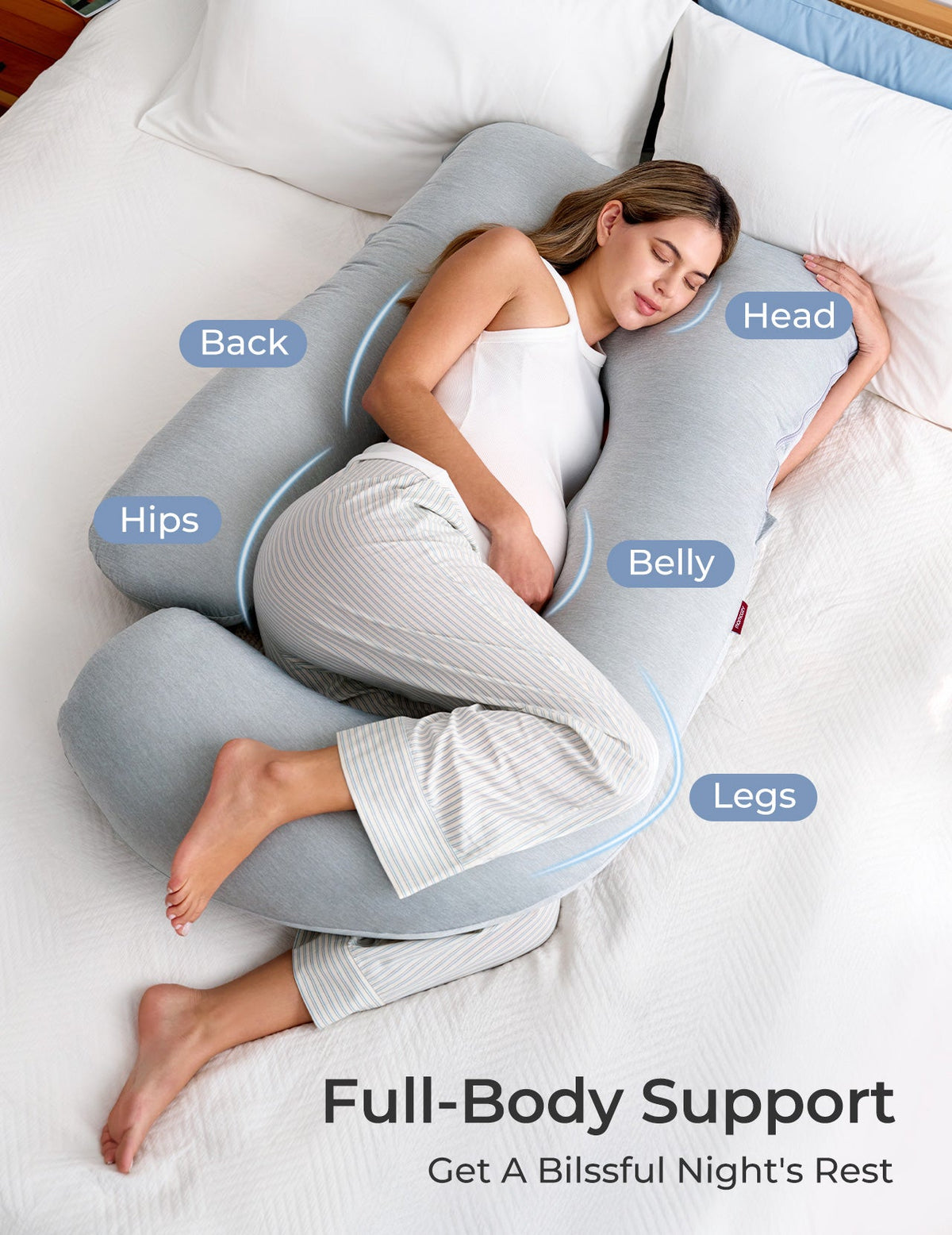 Momcozy U-Shaped Pregnancy Body Pillow