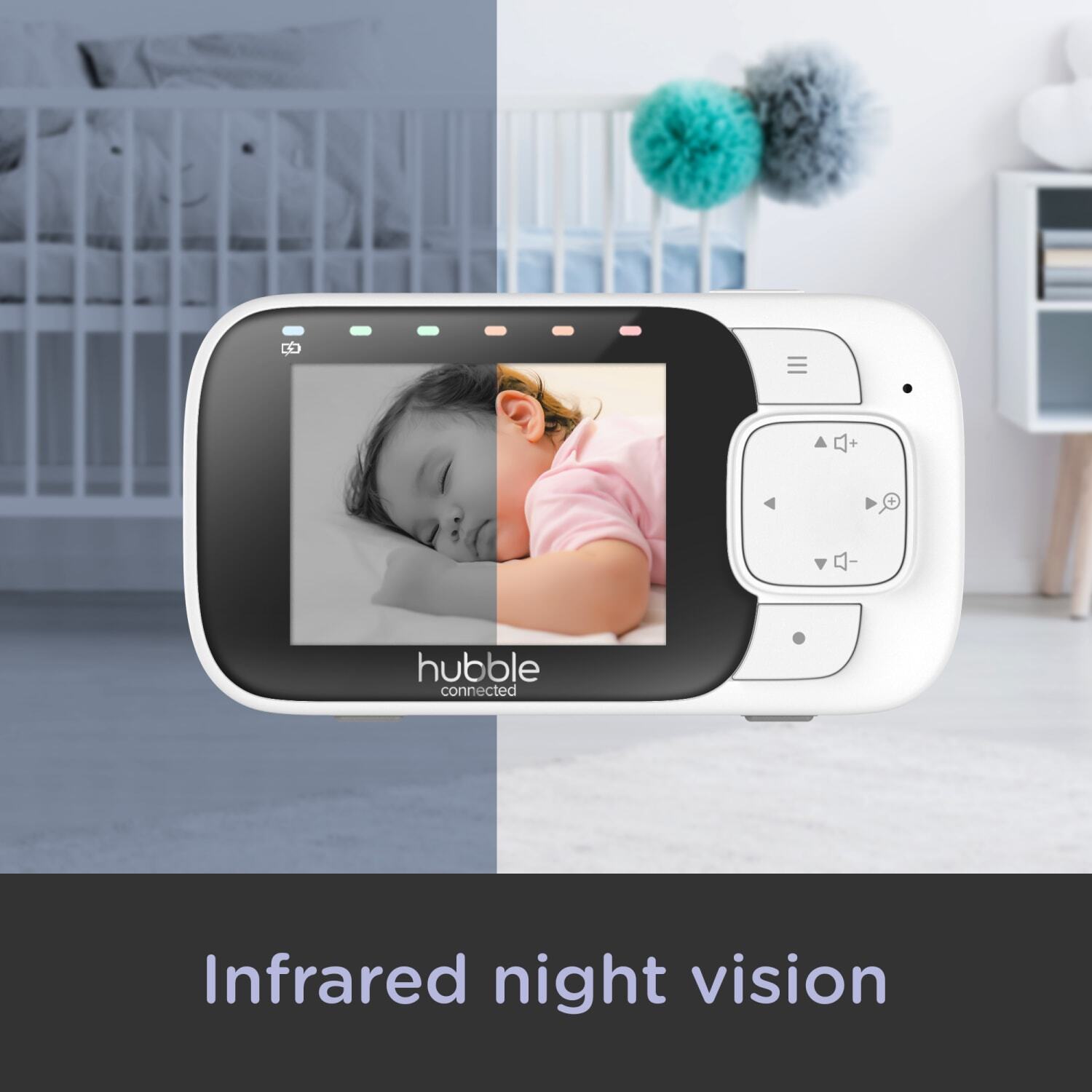 Hubble Connected Nursery Pal Essentials 2.8" Video Baby Monitor - White