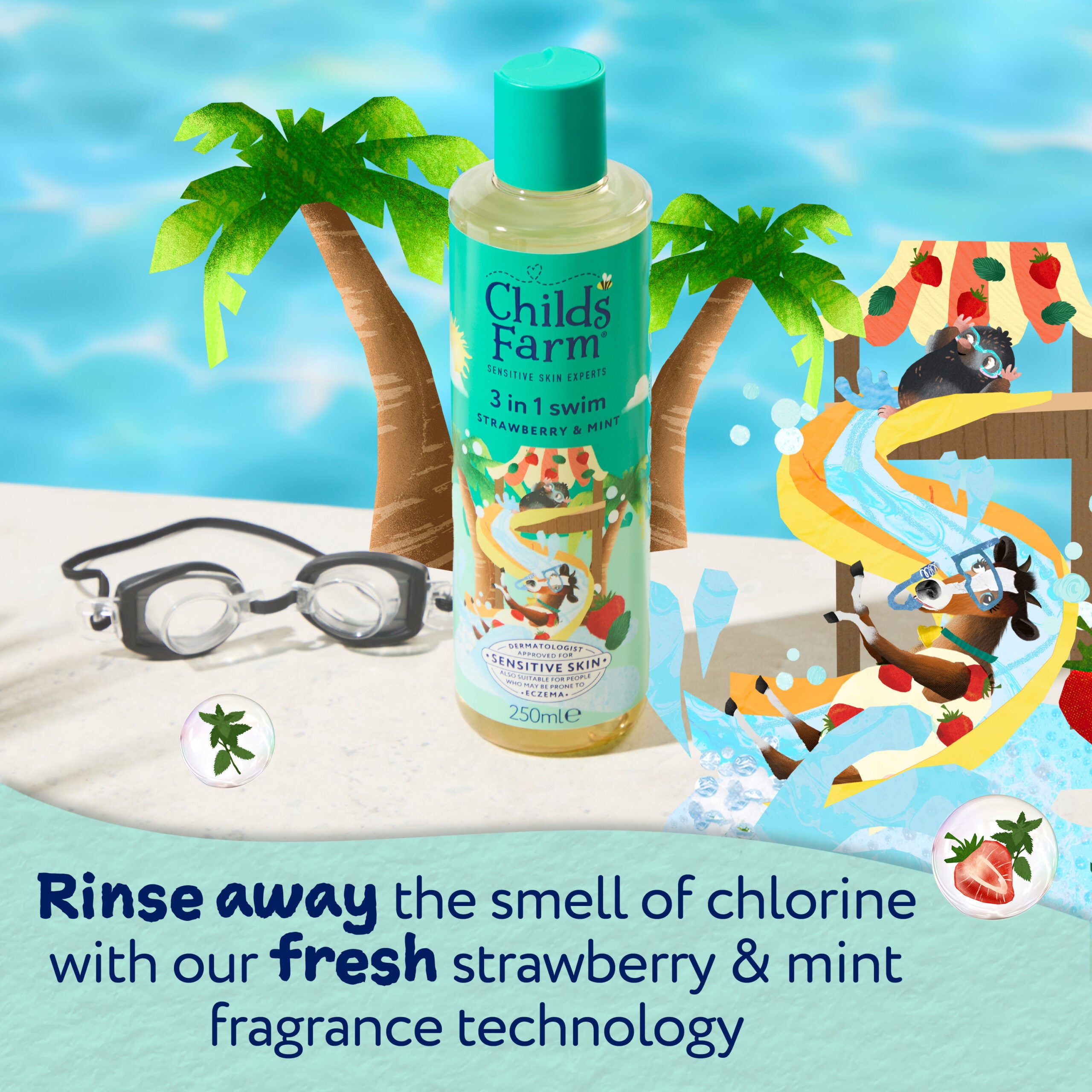 Childs Farm 3 in 1 Swim, Strawberry & Mint 250ml