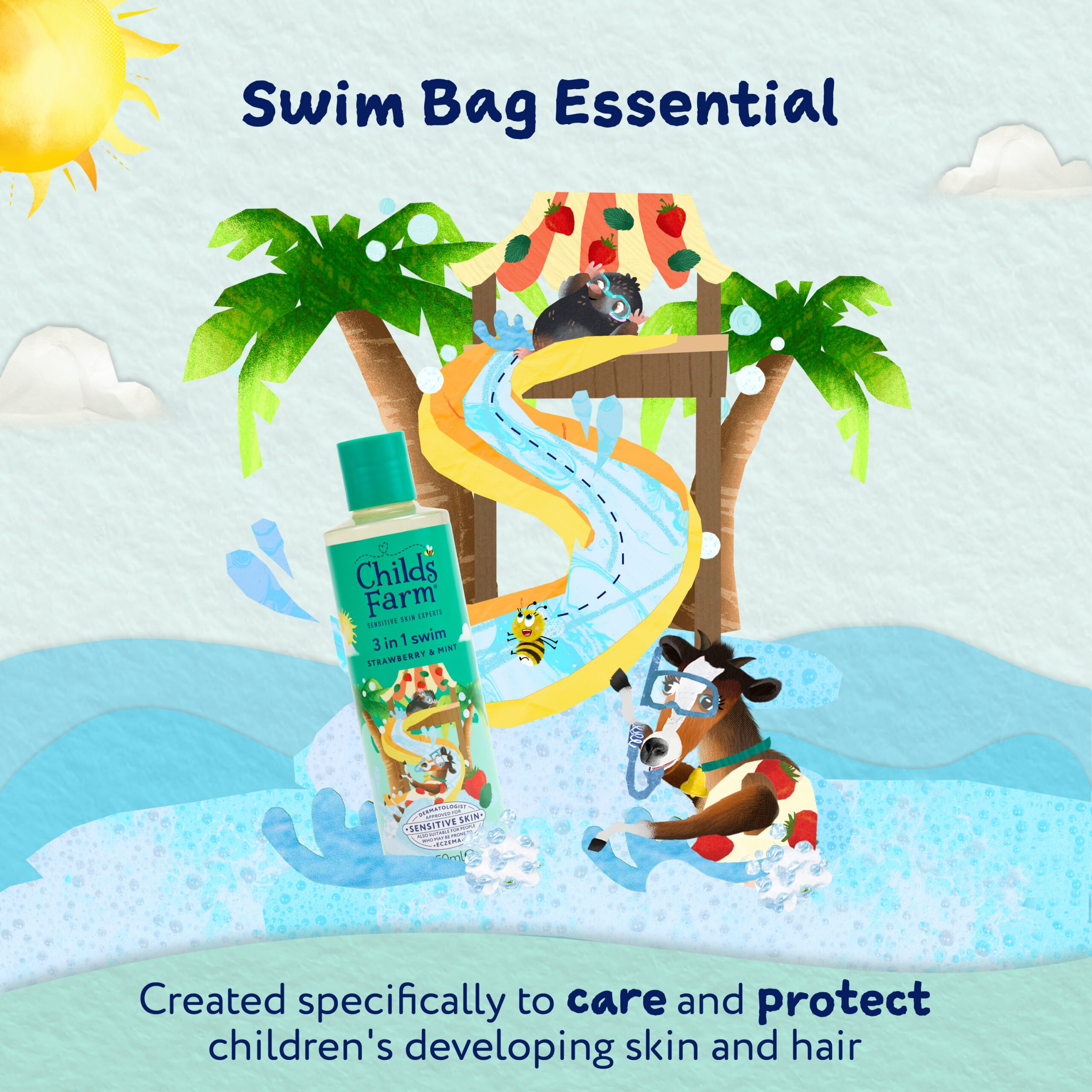 Childs Farm 3 in 1 Swim, Strawberry & Mint 250ml