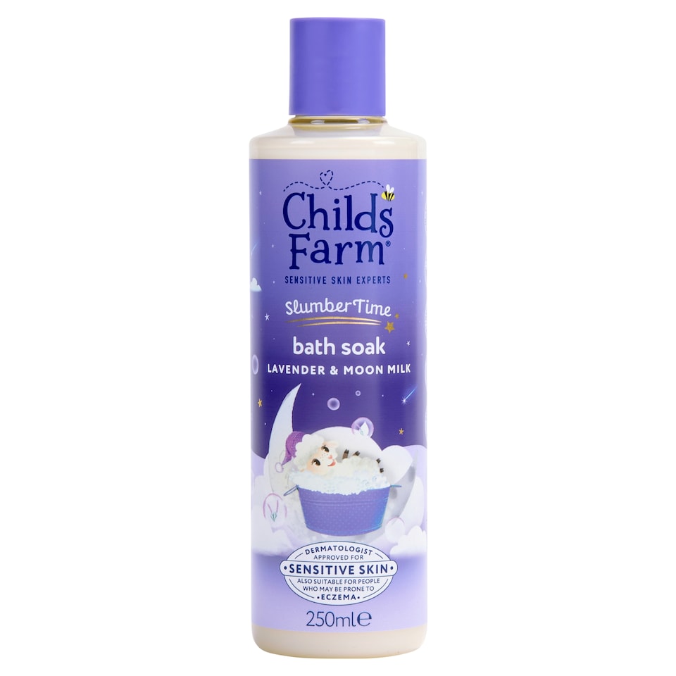 Childs Farm SlumberTime Bath Soak 250ml Lavender & Moon Milk Gentle Bubble Bath for Babies, Kids & Sensitive Skin