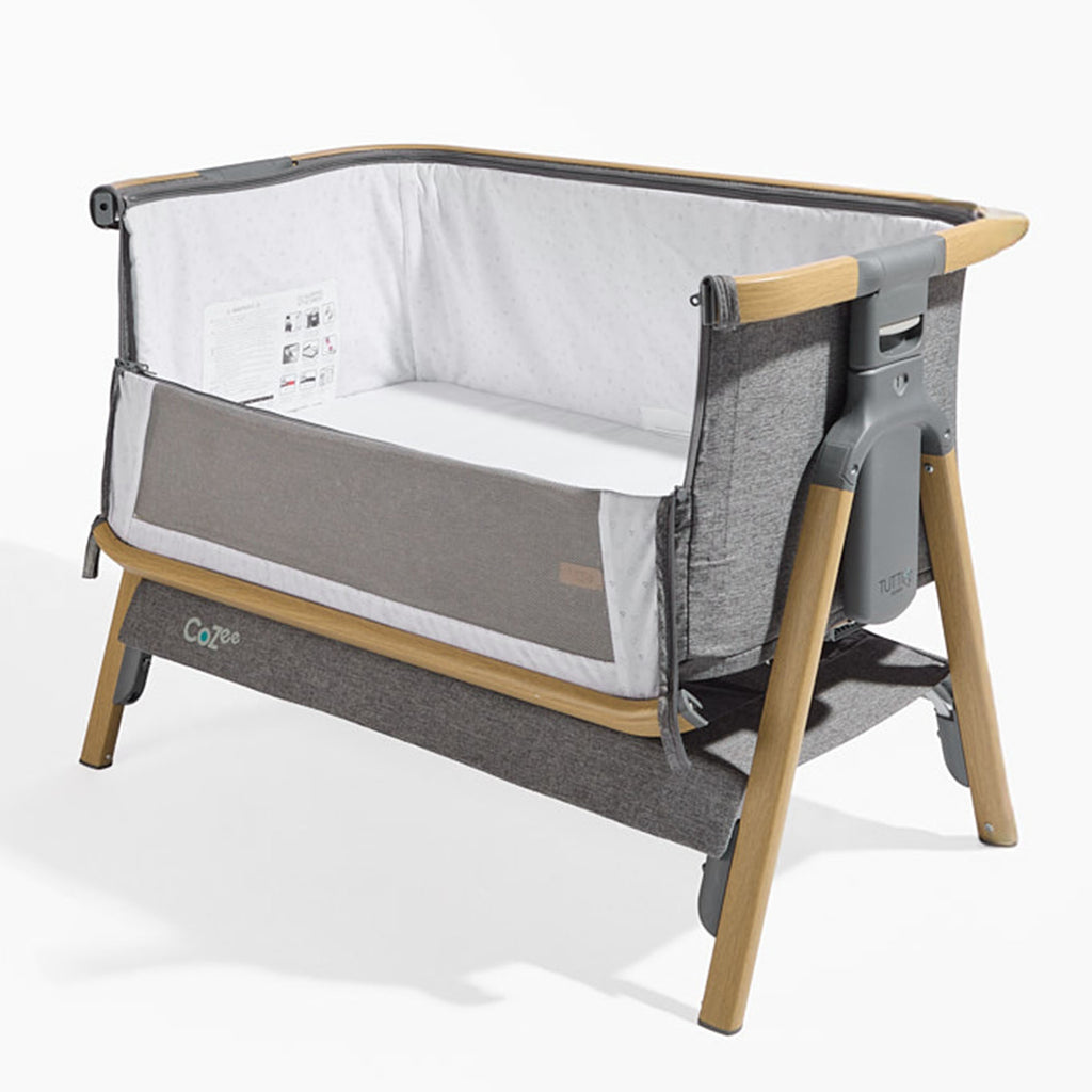 Tutti Bambini CoZee Bedside Crib - Oak/ Charcoal