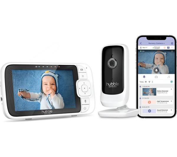 Hubble Nursery Pal Link Premium 5" Smart Baby Monitor - White