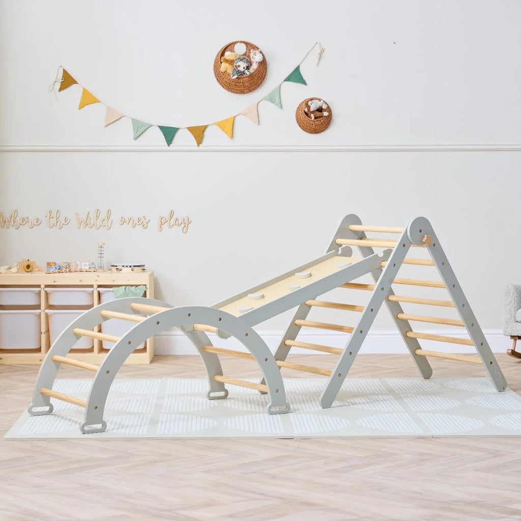 Tutti Bambini Scala Montessori 3 in 1 Pikler Climbing Frame with Climbing Wall - Mushroom