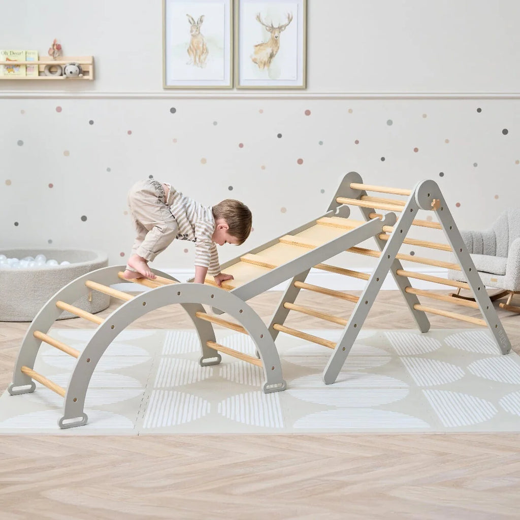 Tutti Bambini Scala Montessori 3 in 1 Pikler Climbing Frame with Climbing Wall - Mushroom