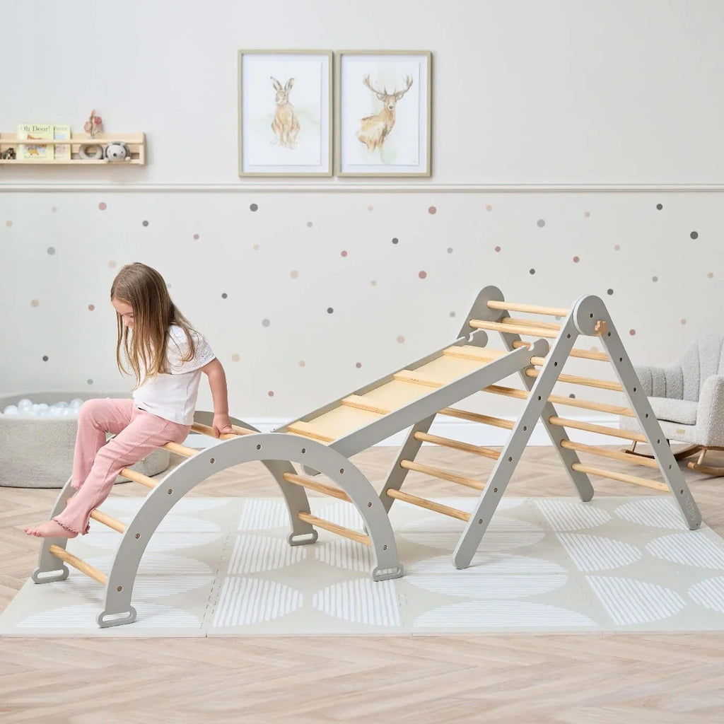 Tutti Bambini Scala Montessori 3 in 1 Pikler Climbing Frame with Climbing Wall - Mushroom
