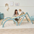 Tutti Bambini Scala Montessori 3 in 1 Pikler Climbing Frame with Climbing Wall - Ocean Stone