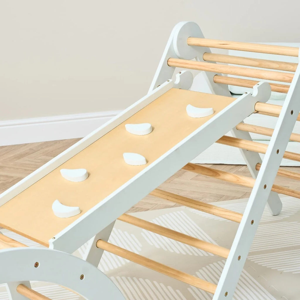 Tutti Bambini Scala Montessori 3 in 1 Pikler Climbing Frame with Climbing Wall - Sea Mist