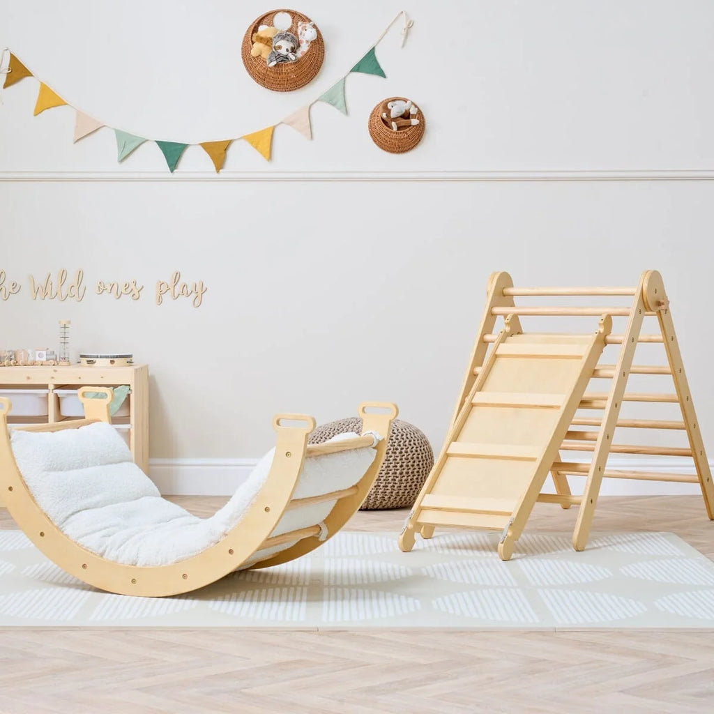 Tutti Bambini Scala Montessori 3 in 1 Pikler Climbing Frame with Climbing Wall -Natural