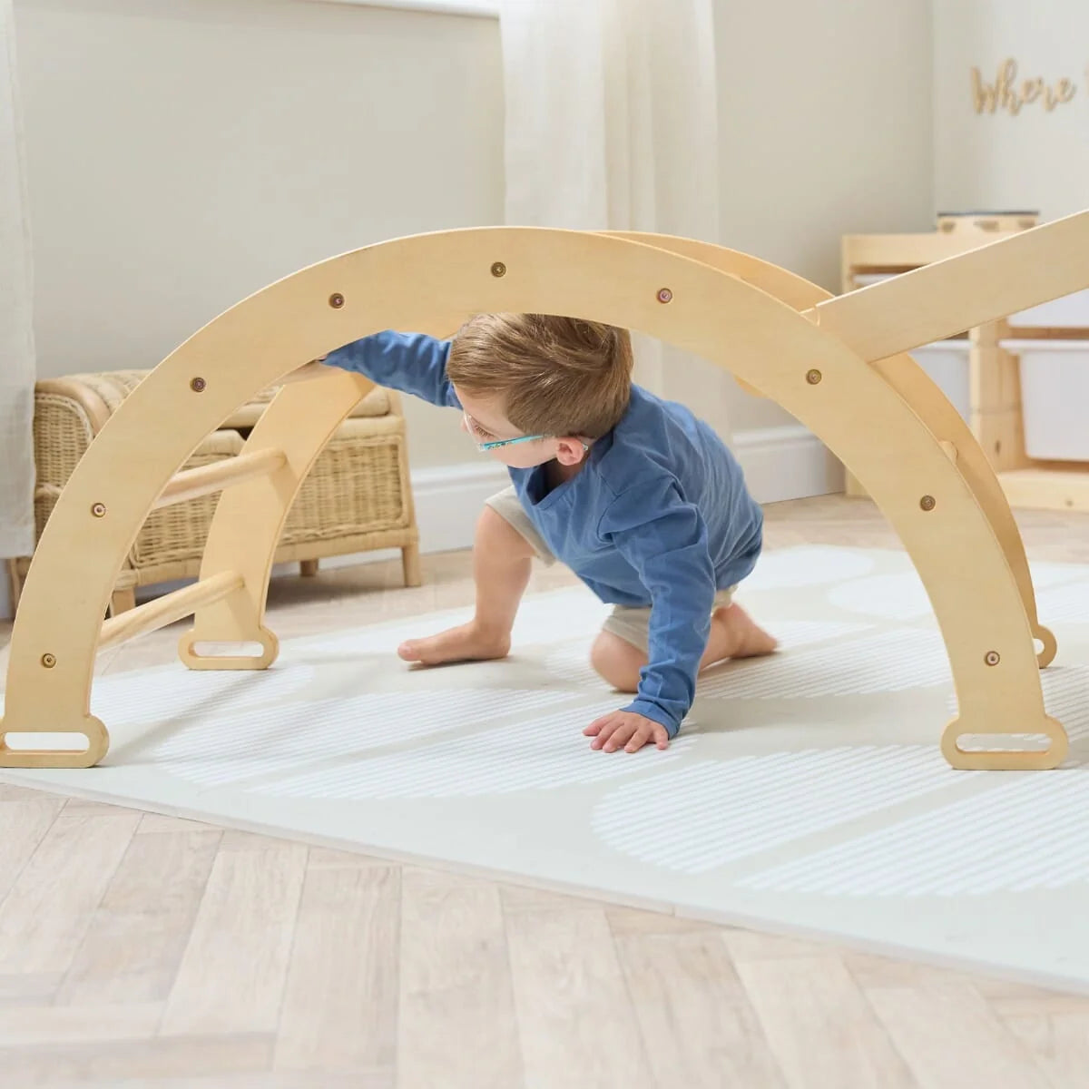 Tutti Bambini Scala Montessori 3 in 1 Pikler Climbing Frame with Climbing Wall -Natural