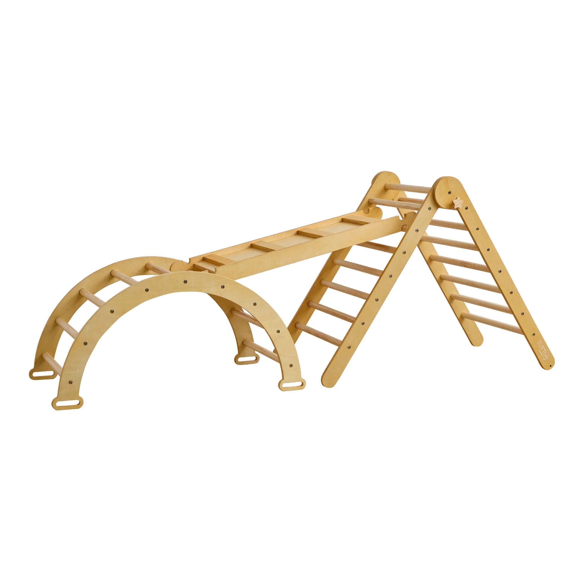Tutti Bambini Scala Montessori 3 in 1 Pikler Climbing Frame with Climbing Wall -Natural