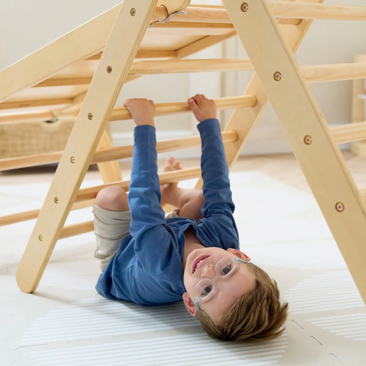 Tutti Bambini Scala Montessori 3 in 1 Pikler Climbing Frame with Climbing Wall -Natural
