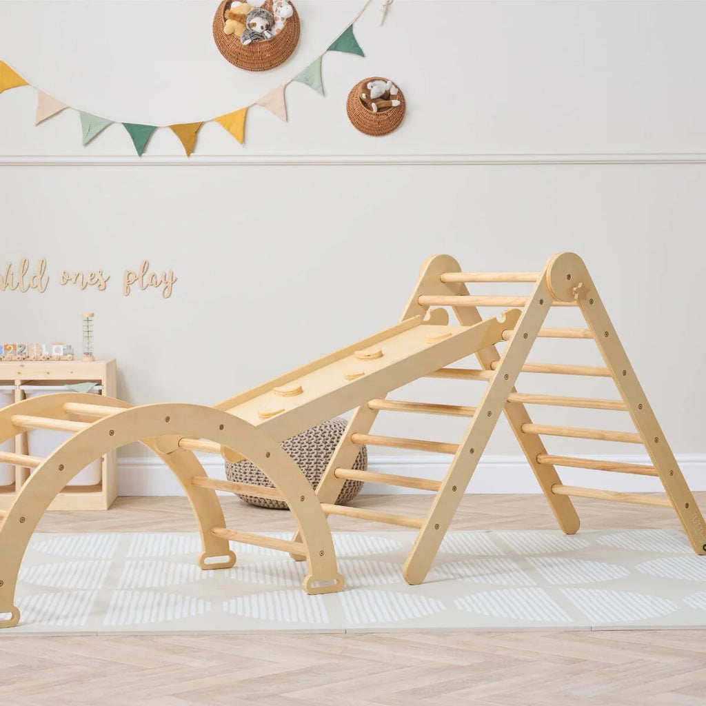Tutti Bambini Scala Montessori 3 in 1 Pikler Climbing Frame with Climbing Wall -Natural