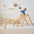 Tutti Bambini Scala Montessori 3 in 1 Pikler Climbing Frame with Climbing Wall -Natural