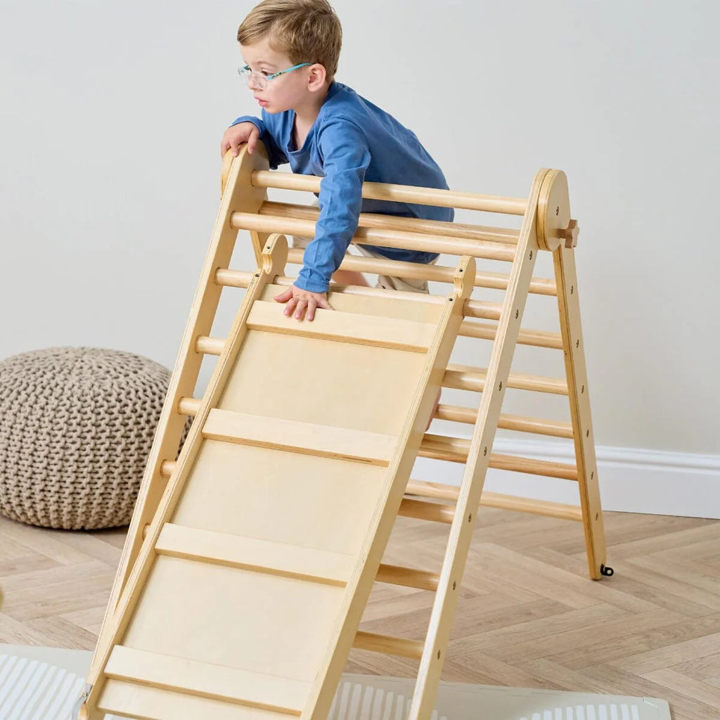 Tutti Bambini Scala Montessori 3 in 1 Pikler Climbing Frame with Climbing Wall -Natural