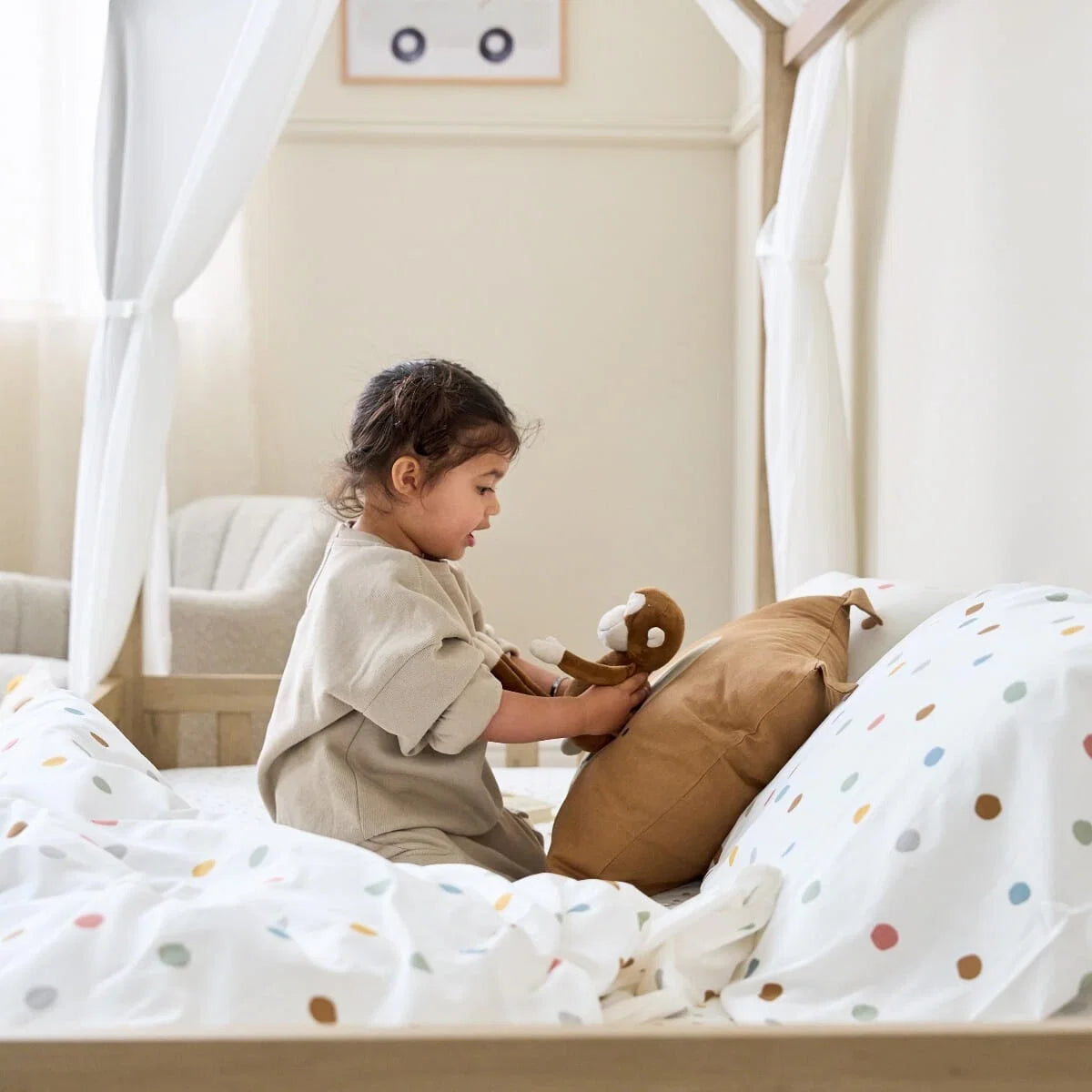 Tutti Bambini Casa Grande Montessori House Floor Bed - Harvest Oak