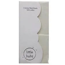 Little Bubz 2 Jersey Fitted Cot Bed sheets 70x145cm - Cream